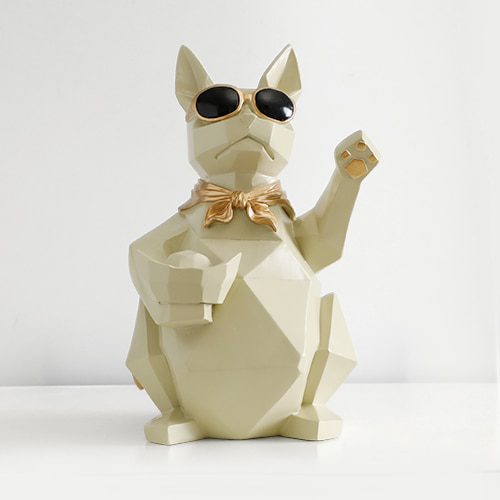 White cat figurine L